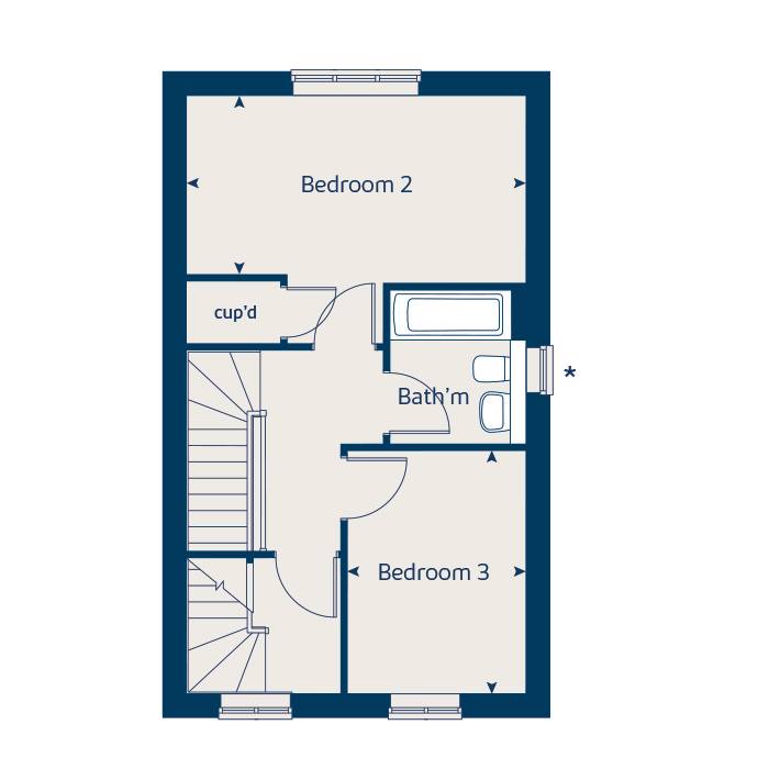 First floor floorplan of The Beech at Whiteley Meadows